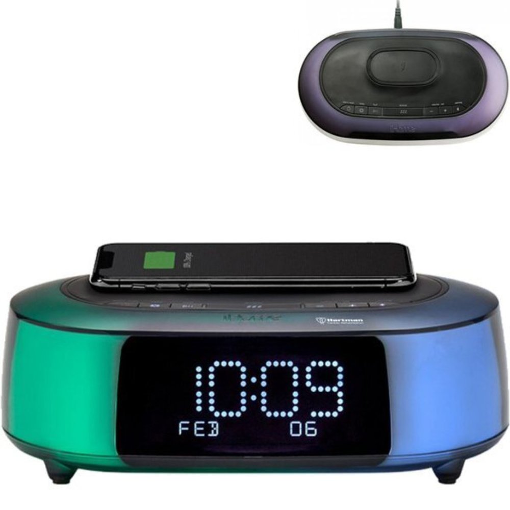 🔊iHome® Color Changing TimeBoost Glow Alarm Clock Wireless Charging USB Port 📱